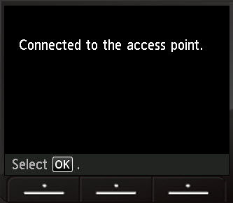Connected to the access point screen.